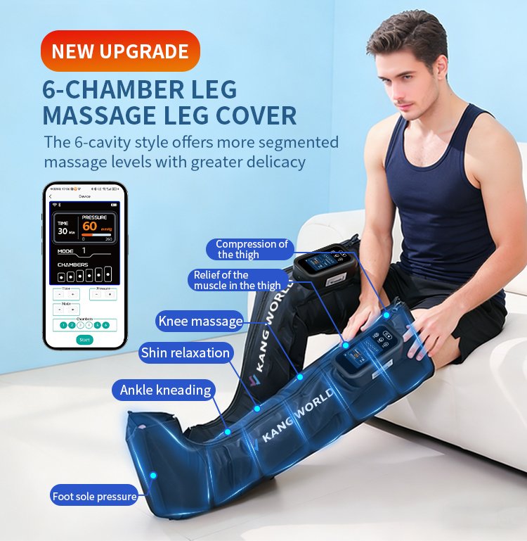 Wireless 6-Chamber Air Compression Leg Massager with Heat — detail 4