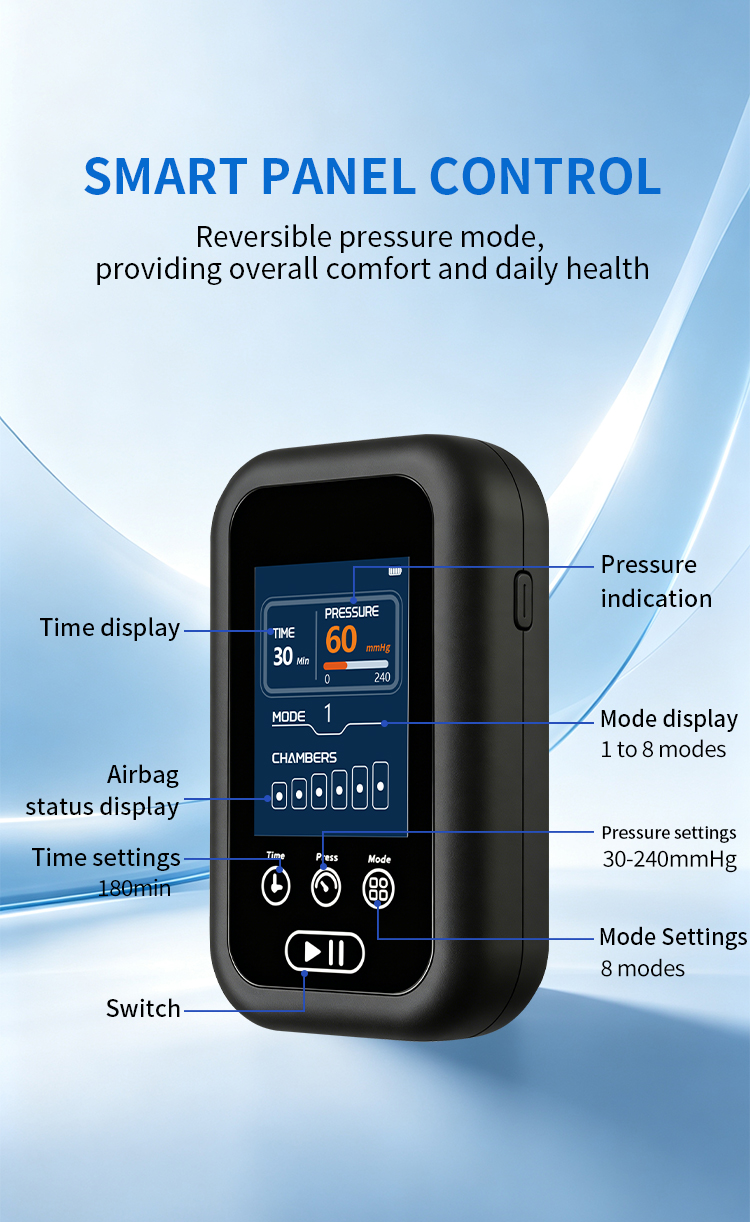 Wireless 6-Chamber Air Compression Leg Massager with Heat — detail 8