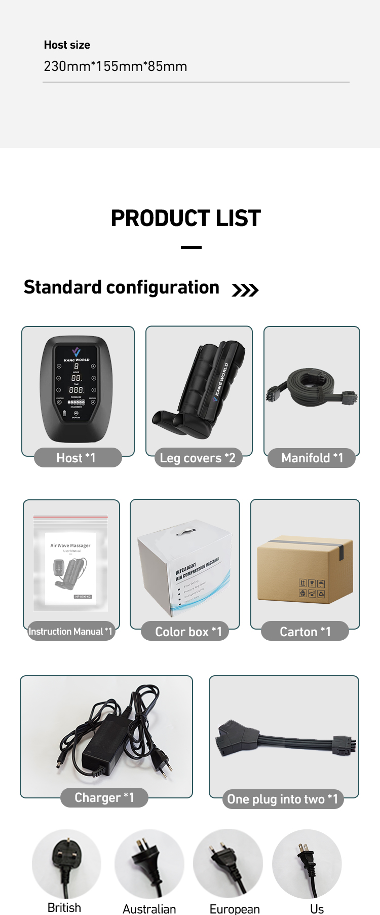 6-Chamber Air Compression Leg Massager with Smart Pressure Sensor — detail 11